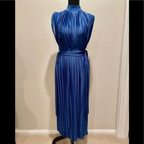 NWT Zara Voluminous Pleated Dress - Picture 1 of 12